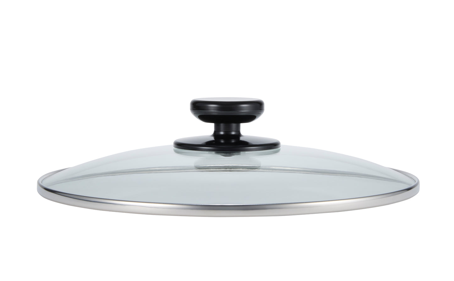 Tempered glass lid with convenient easy-to-hold-and-place knob
