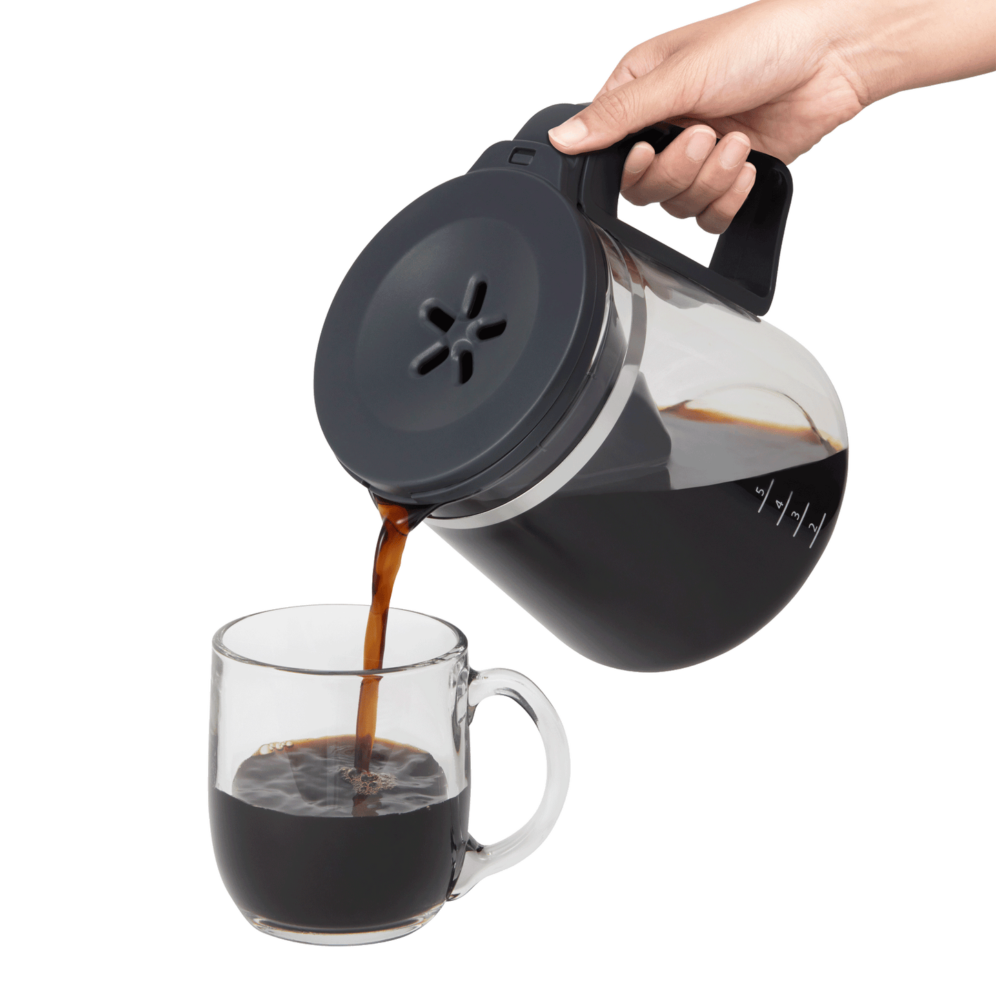 EC-DAC50 glass carafe with clean pour spout design.
