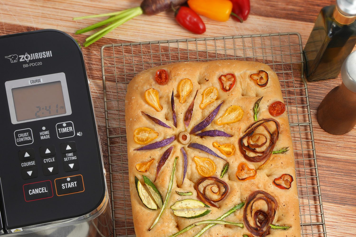 Zojirushi Blog Feature Image: Fun with Dough: Creative Breadmaking Ideas - DecoFocaccia