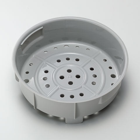 Accessories include steaming basket, rice measuring cup and nonstick rice spatula