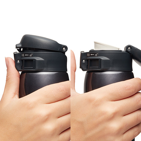 2-step lid release process prevents excess condensation on the stopper from being flung off while the lid opens