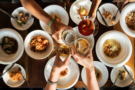 Cheers with food
