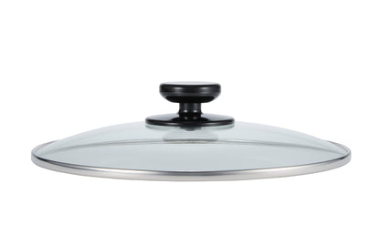 Tempered glass lid with convenient easy-to-hold-and-place knob