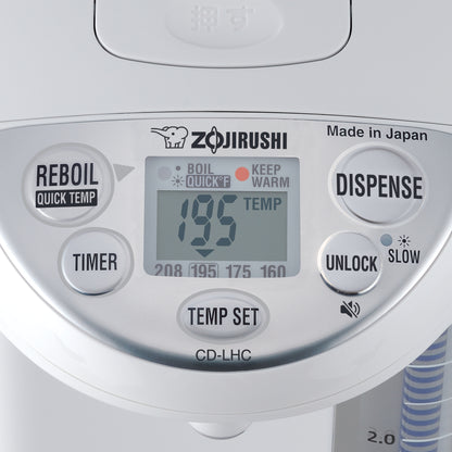 Micro computerized temperature control system for precise heating. 
LCD display shows actual water temperature at all times. 