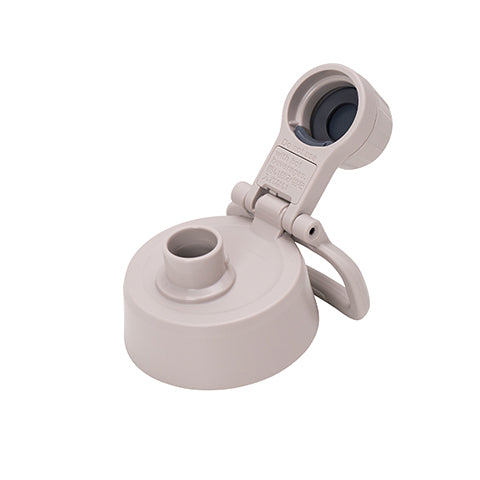 Light gray lid with clip on a white background