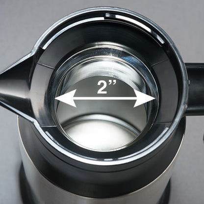 2" wide opening for easy cleaning